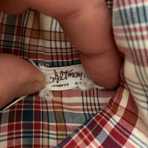 70s Vintage Button-Down Plaid Shirt. Small. Koret of California. - Picture 10 of 11